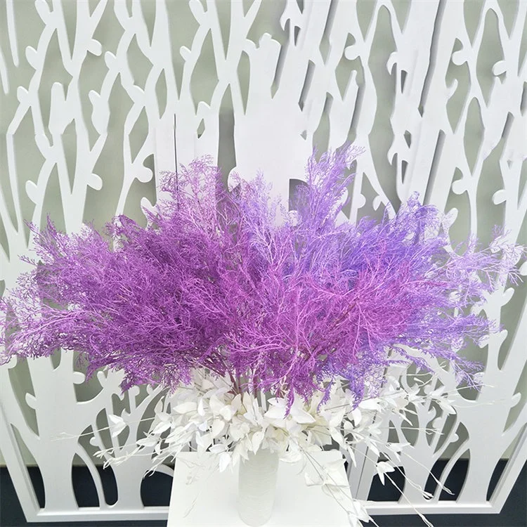 O-210 Wholesale white fog flower 6 branches decorative artificial rime grass hanging misty flower plastic faux plants
