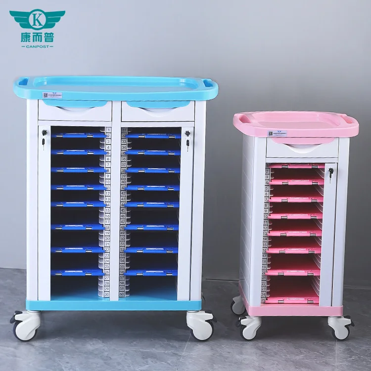 Hot Sale ABS Hospital Used History case Hospital Medical Record Trolley Cart With Lock