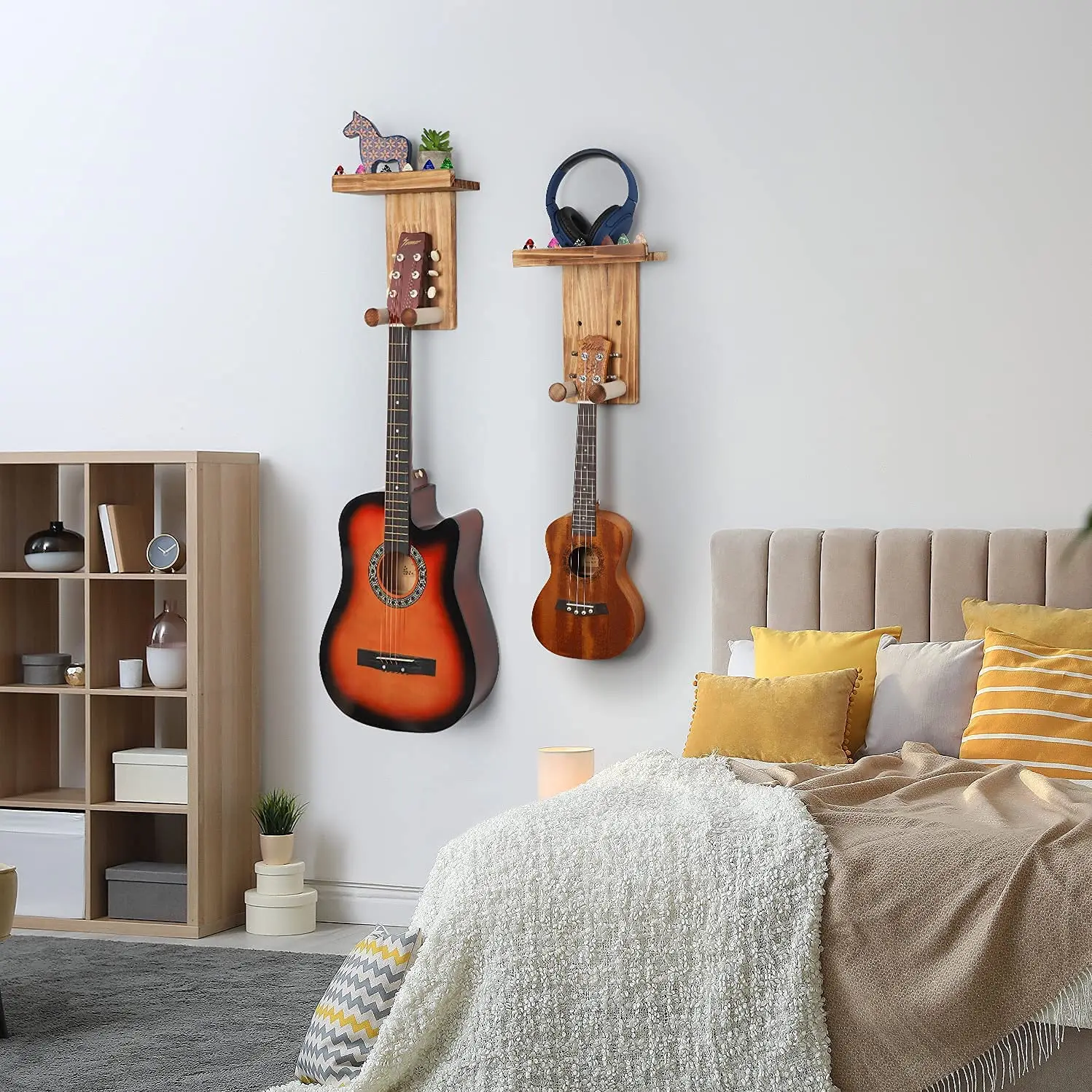 Wholesale Custom Wall Mount Holder Guitar Hanger Shelf Home Decoration Wall Shelves