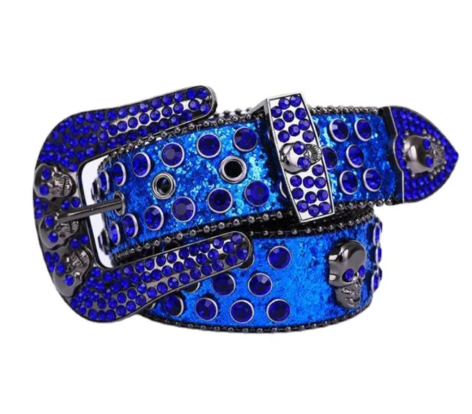 New Trendy Luxury Bb Simon Belt Designer Snakeskin Bling Bling Rhinestone Leather Belt woman