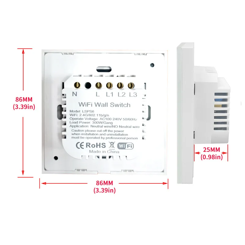 EU UK US 1/2/3/4 Gang Tuya Smart Switch No No Neutral Alexa Voice Control Touch Glass Wall WiFi Electrical Switch and Socket