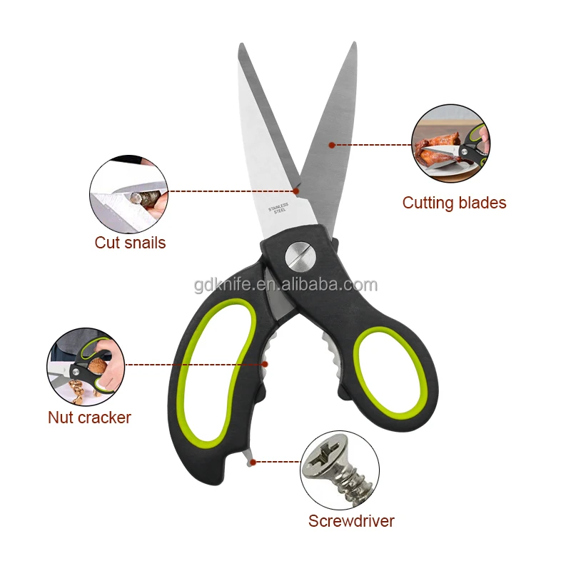 Kitchen Gadgets Tools Stainless Steel Chicken Poultry Fish Meat Vegetables Herbs BBQ Kitchen Scissor