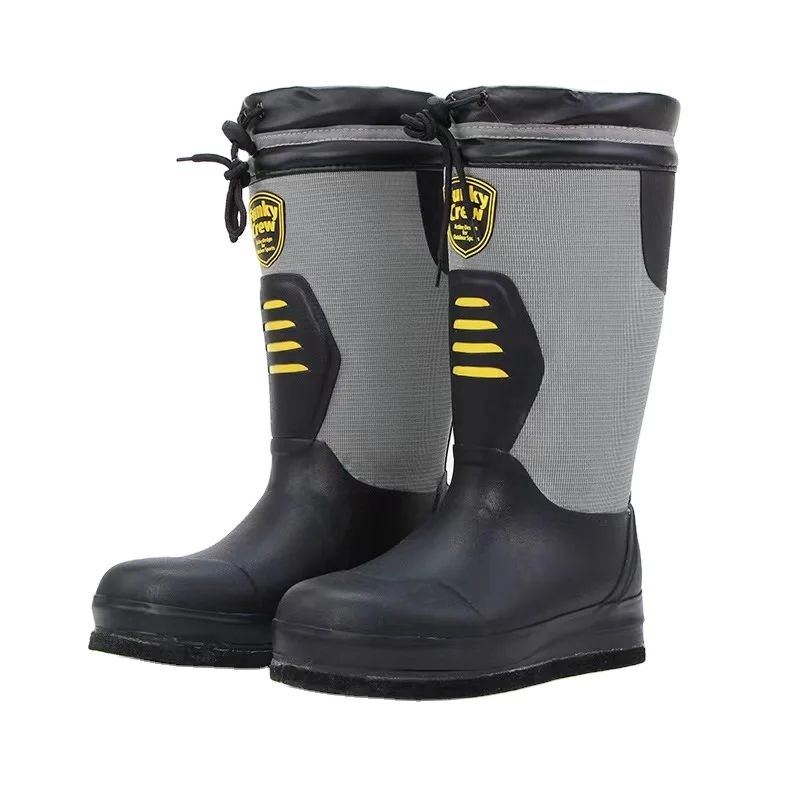 Felt soled neoprene thigh tube rock fishing rain shoes non slip waterproof sea fishing boots  rubber shoes reef climbing shoes