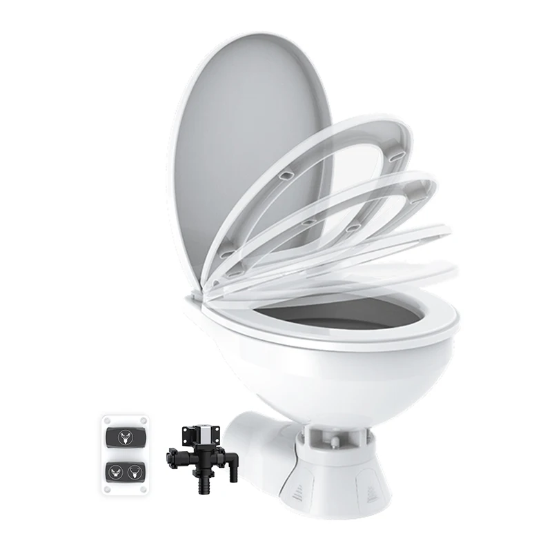SEAFLO Yacht Toile Self-Priming Toilet Marine Accessories boat Ceramic Toilet 12V 24V Marine Toilets