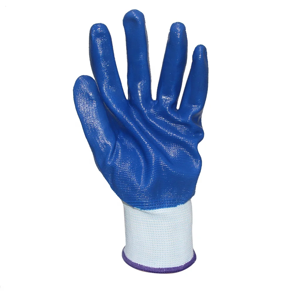 Белая Полиэстеровая вязаная оболочка, водонепроницаемая промышленная машина для производства перчаток с нитриловым покрытием