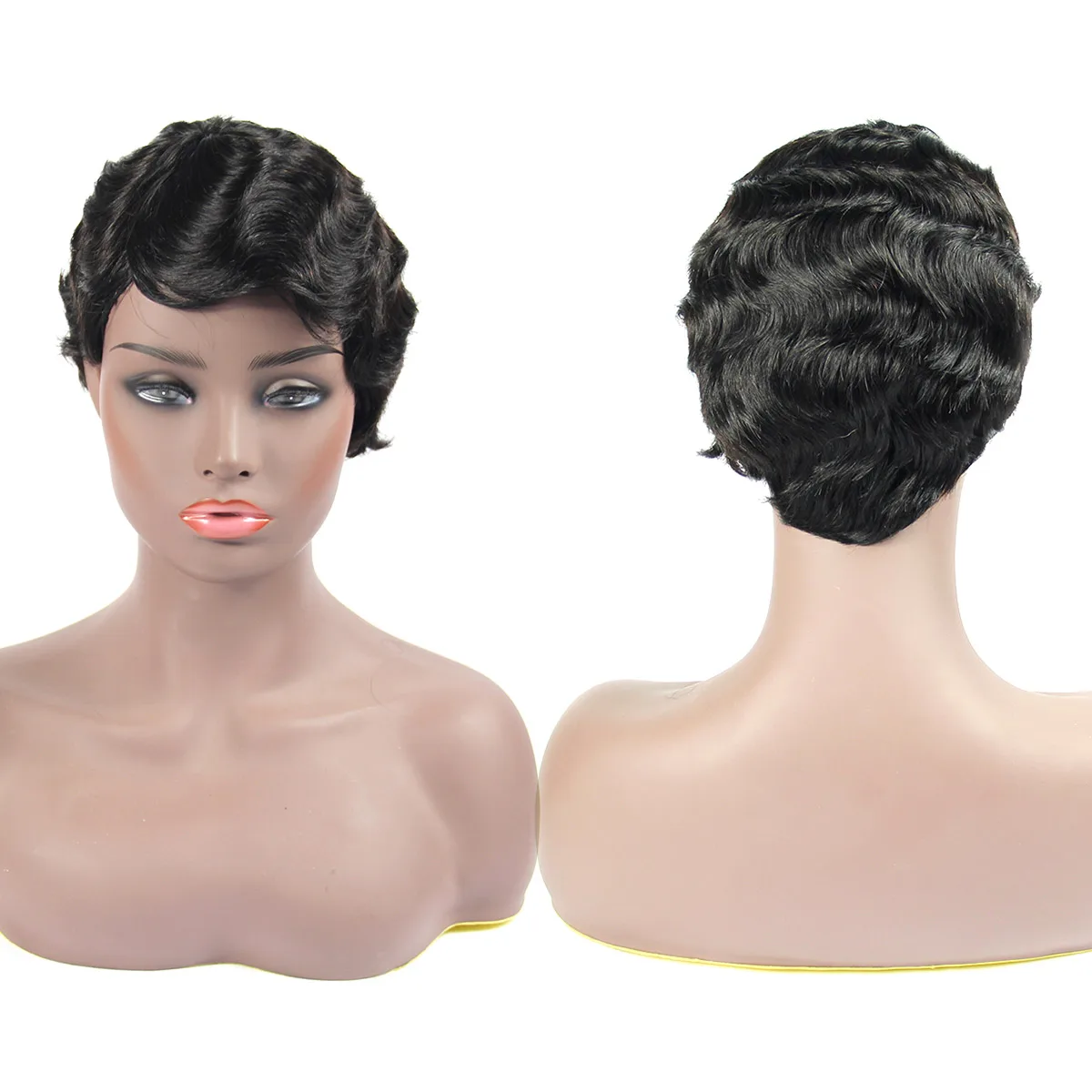 
Xuchang factory cheap brazilian hair wig, no chemical virgin machine made brazilian hair short wig 