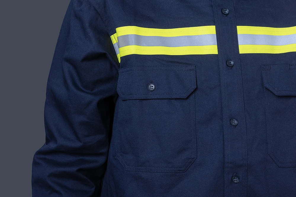Oil Field Safety Clothing Custom Cotton Work Clothes Fire Resistant Mechanic Shirt Workwear