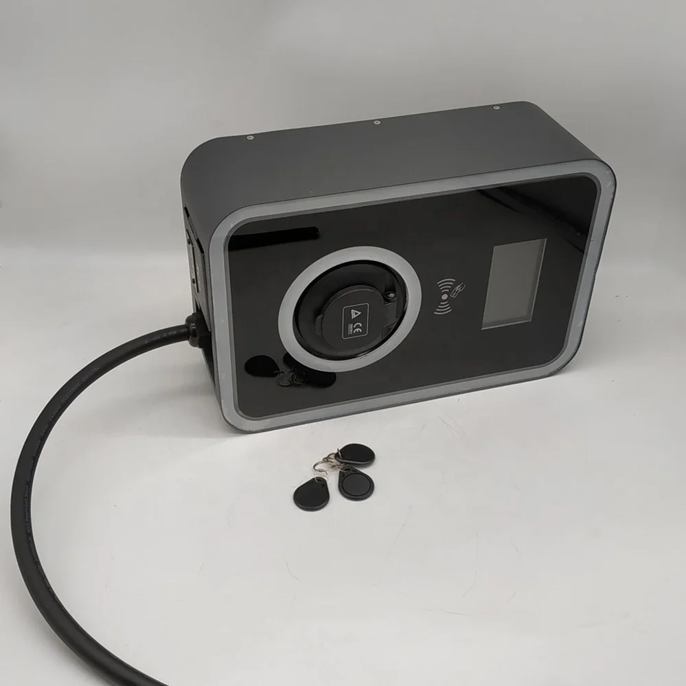 
11KW ev wall charger,400V 16A ev charging pile with type 2 socket,LCD screen and type B RCD,OEM 