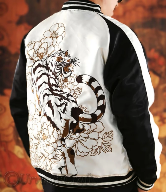 Trendy Wholesale Jacket Varsity Custom Bomber Jacket For Men Double Dragon & Phoenix Sukajan Souvenir Jackets at Bulk Prices OEM