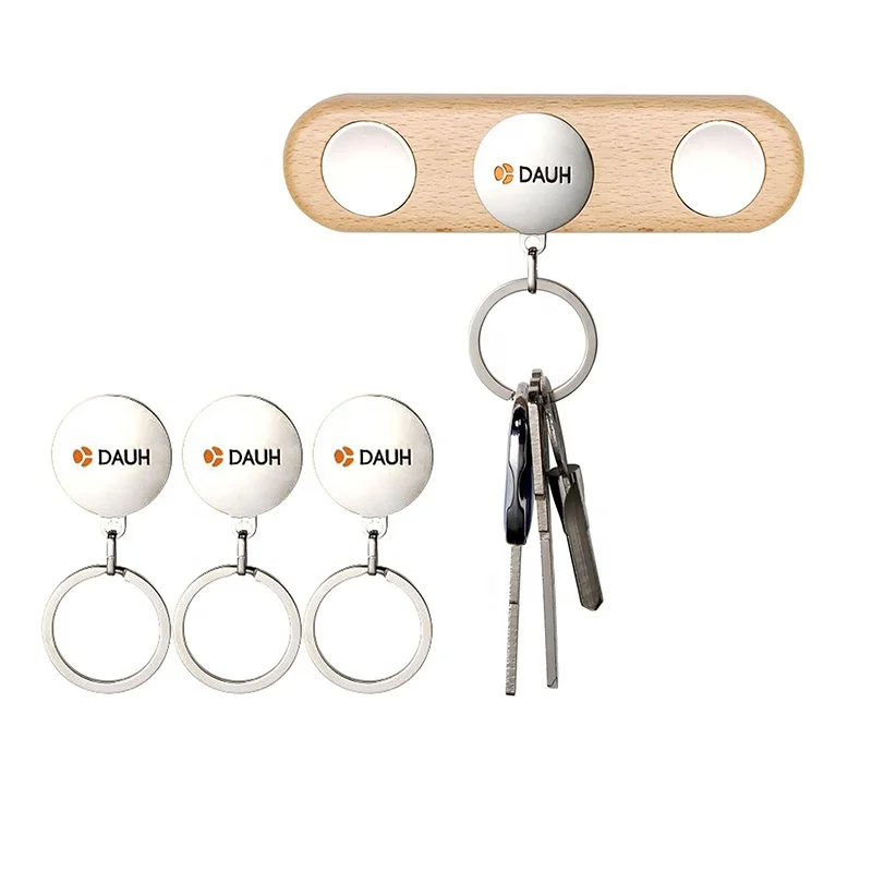 New arrived magnetic wall-mounted perforation-free wood seat storage rack magnet tools holder for kitchen office dormitory