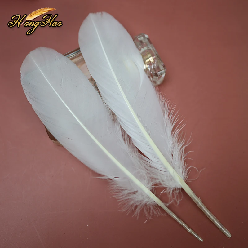 Wholesale Natural White Quill Goose Feathers 15-20cm Dyed for Costume Accessory Carnival Party Wedding Halloween Decor Sale
