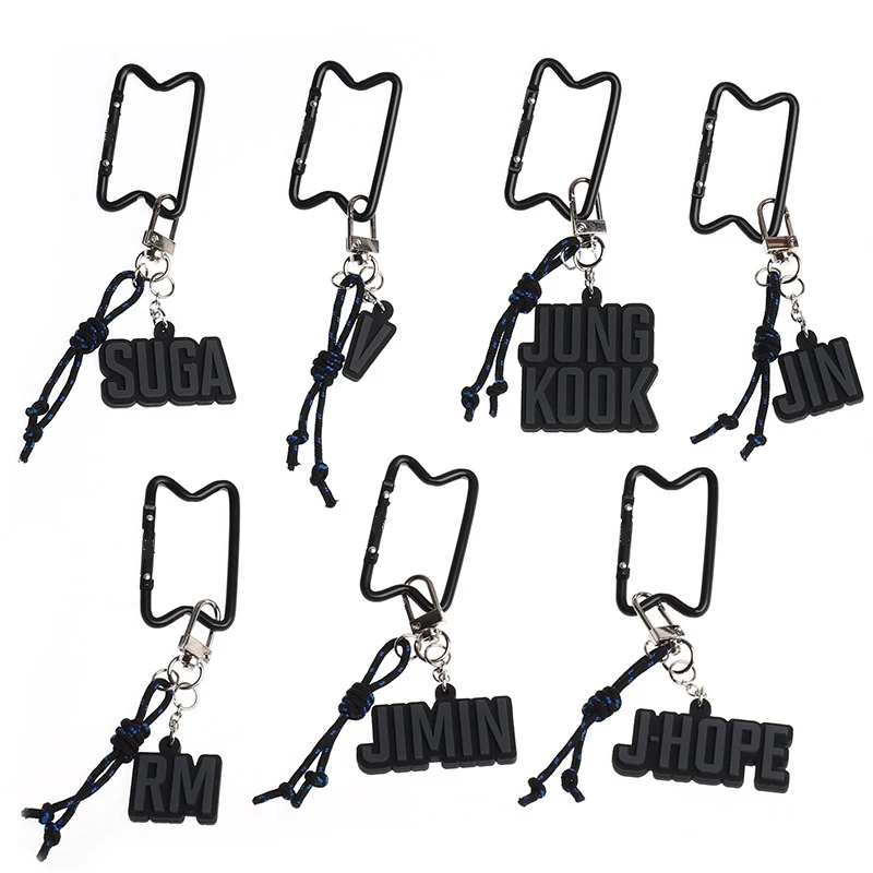Kpop Bangtan Boys Map Of The Soul Metal Key Rings World Tour Silicone Pendants Keychains