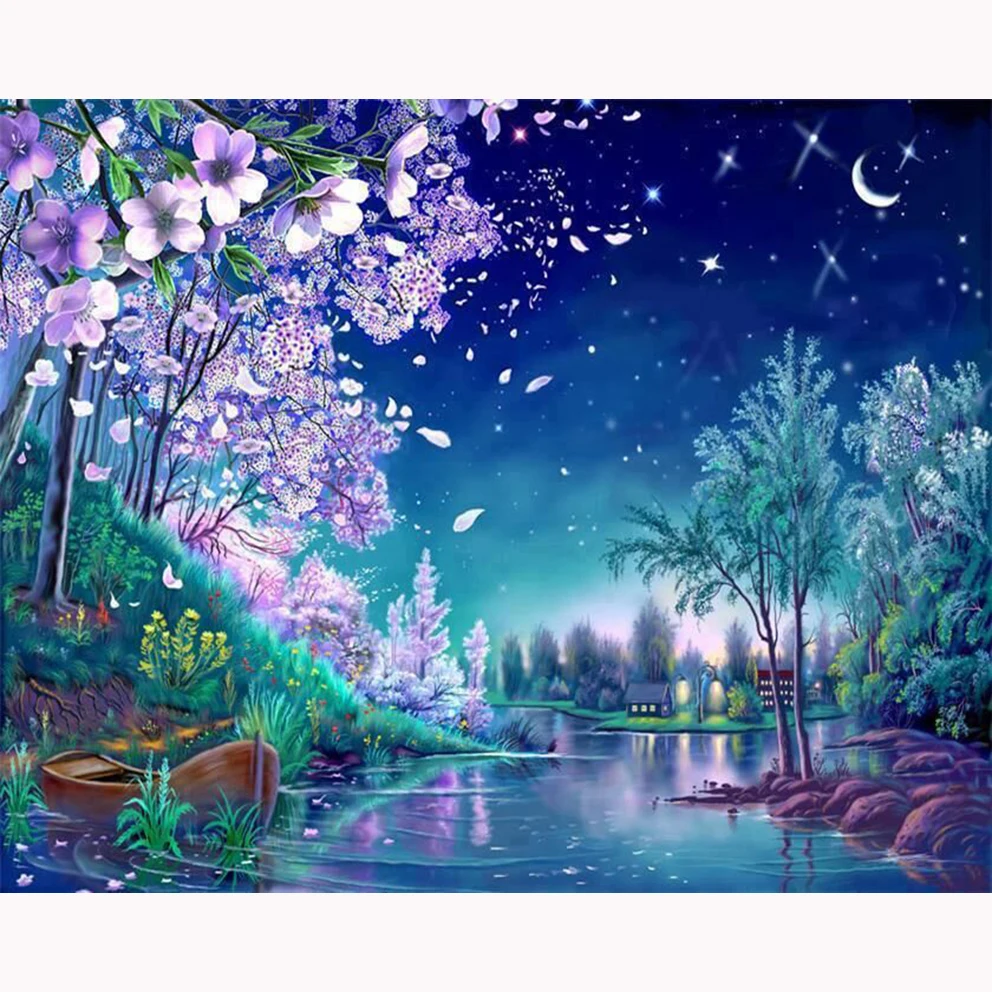 Dreamy scenery painting Custom picture drop shipping Artwork Gift Mosaic DIY Diamond Painting for Home Decoration