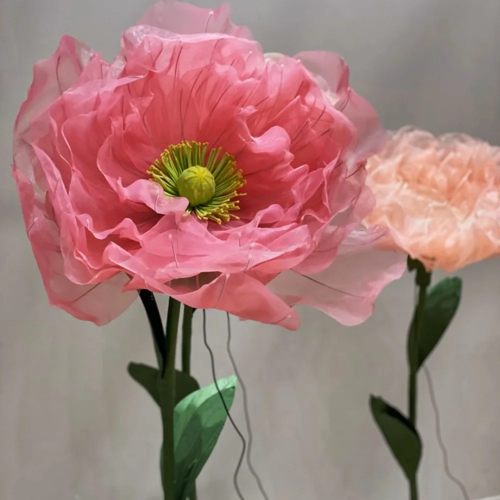 Hot Sell Blooming Artificial Flower Paper Silk Flower Wedding Party Shop Bridal Window Display Colorful Decor Giant Flower