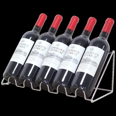 Light luxury countertop storage metal geometric design 5-bottle free-standing wine rack suitable for home hotel restaurants