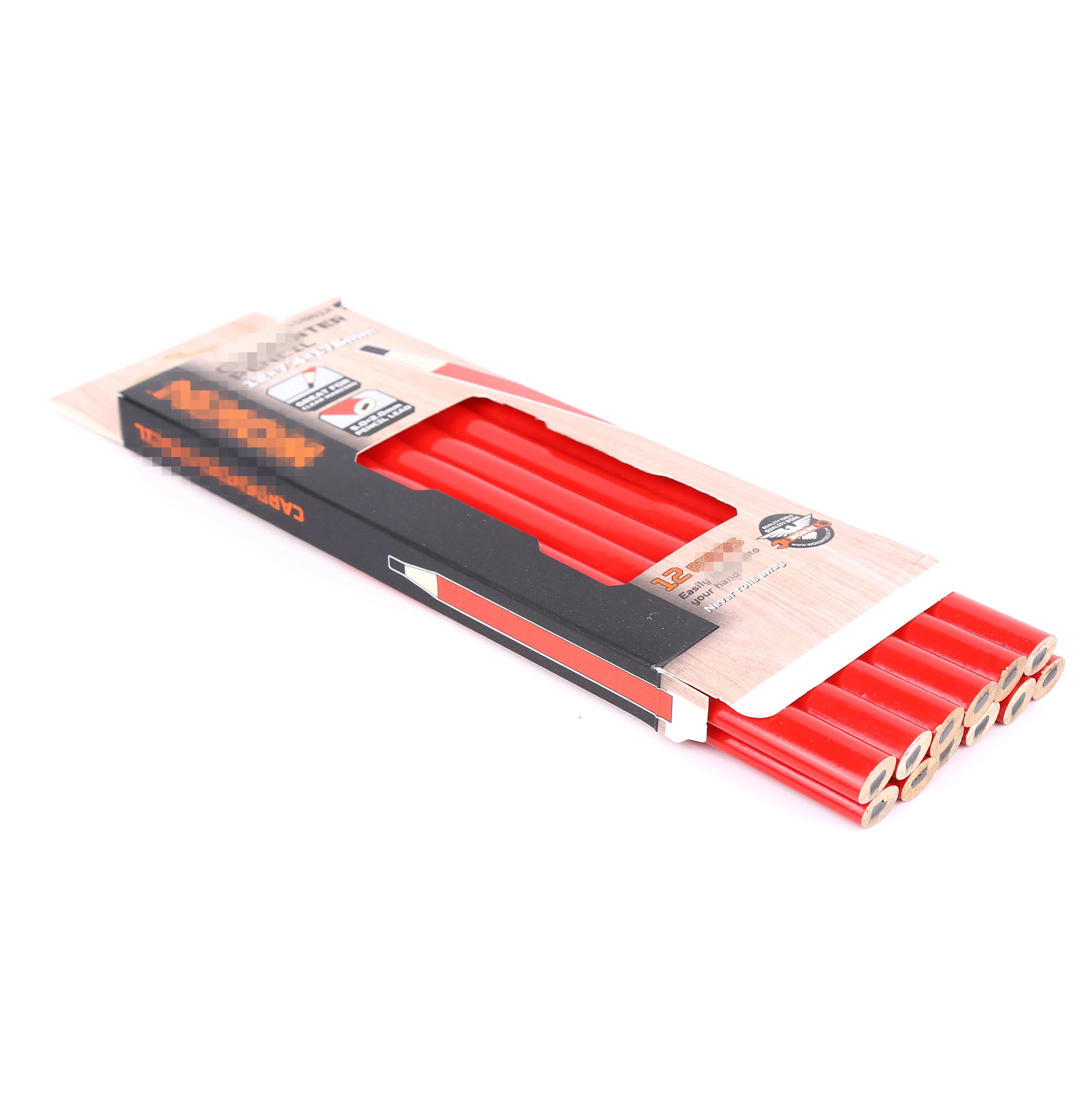 New Carpenter Hb Pencil For Construction Workers Sales Standard Pencil Wholesale Environmental Friendly Wooden Pencil Set
