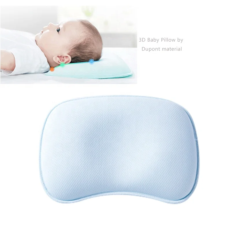 
3D organic cotton portable memory foam nursing baby head shaping protection infant newborn baby pillow 