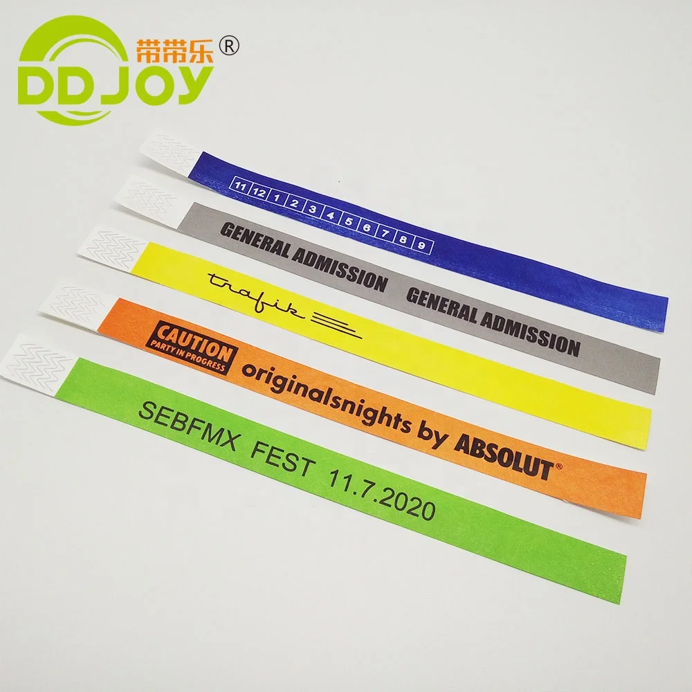 One Time Use Disposable Tyvek Paper Wristbands For Events / Festival / Music Concert /Activity Bracelet
