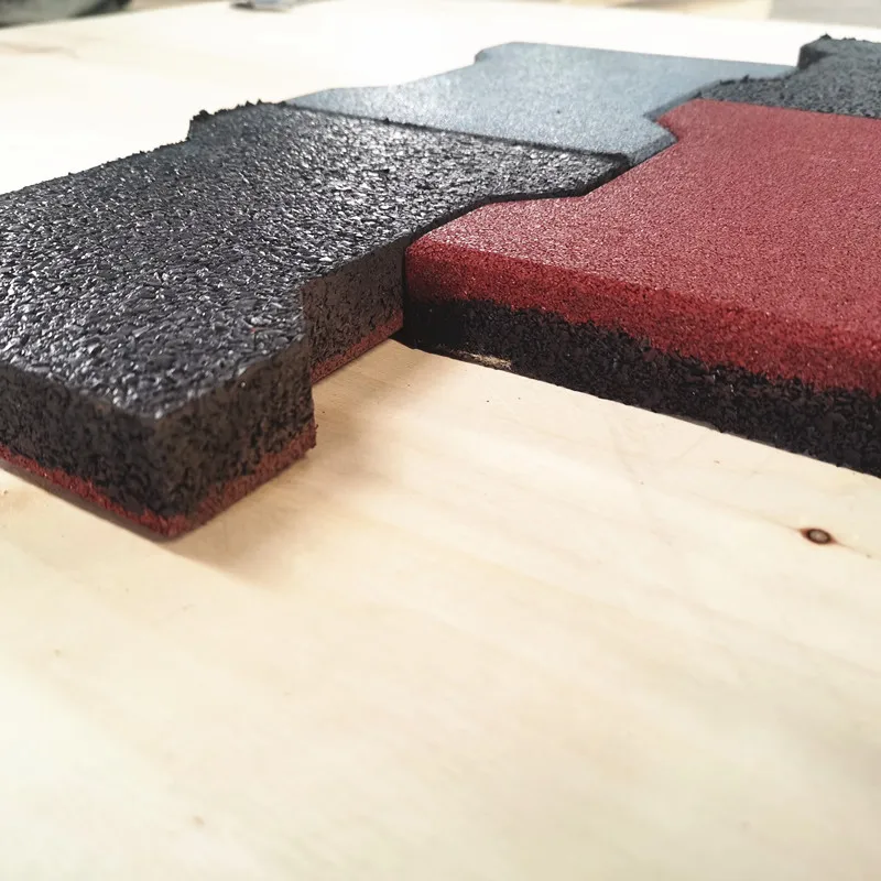 China factory outdoor I shaped rubber tiles interlocking rubber paver bricks