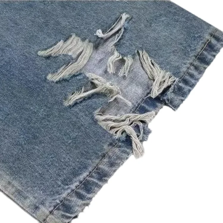 Прямая поставка с фабрики дешевые рваные джинсы хлопковые прямые в стиле хип-хоп