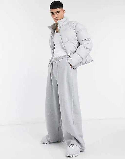 ZY Super Loose Streetwear Thick Joggers Baggy Gray High Waisted Oversized 100% Cotton Trousers Men Wide Leg Sweatpants
