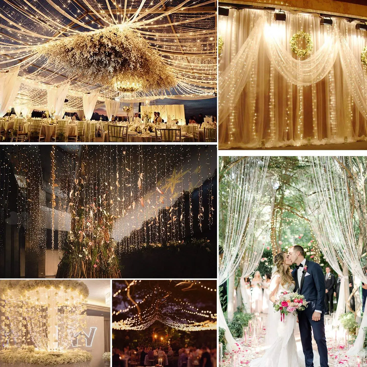6.5FT Indoor Outdoor Wedding Decoration Event Party LED Curtain Light