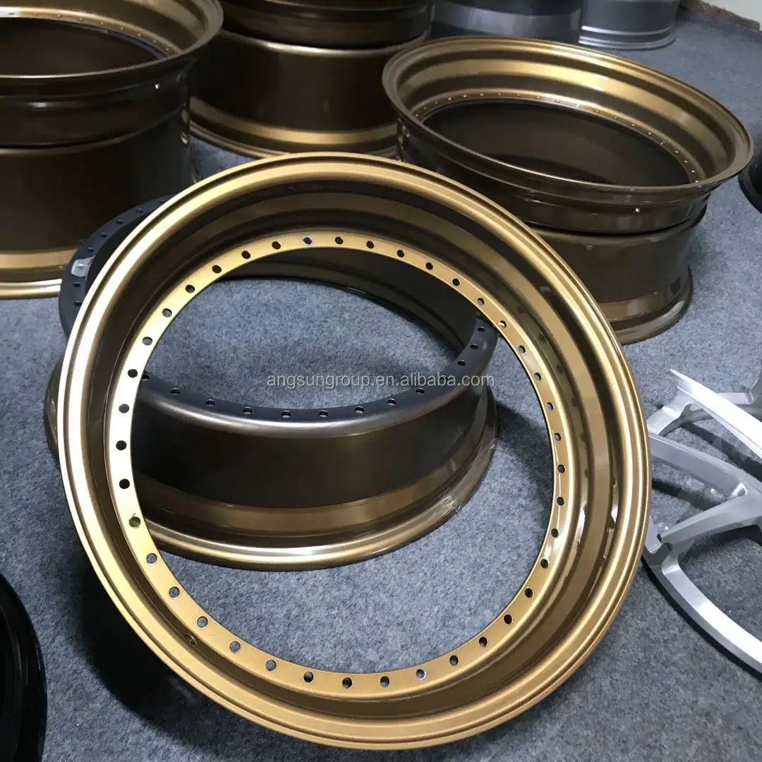 
High quality 6061 T6 material 3 pieces forged split wheel rim 16 to 17 step lip inner barrel for bbs series oz ect 