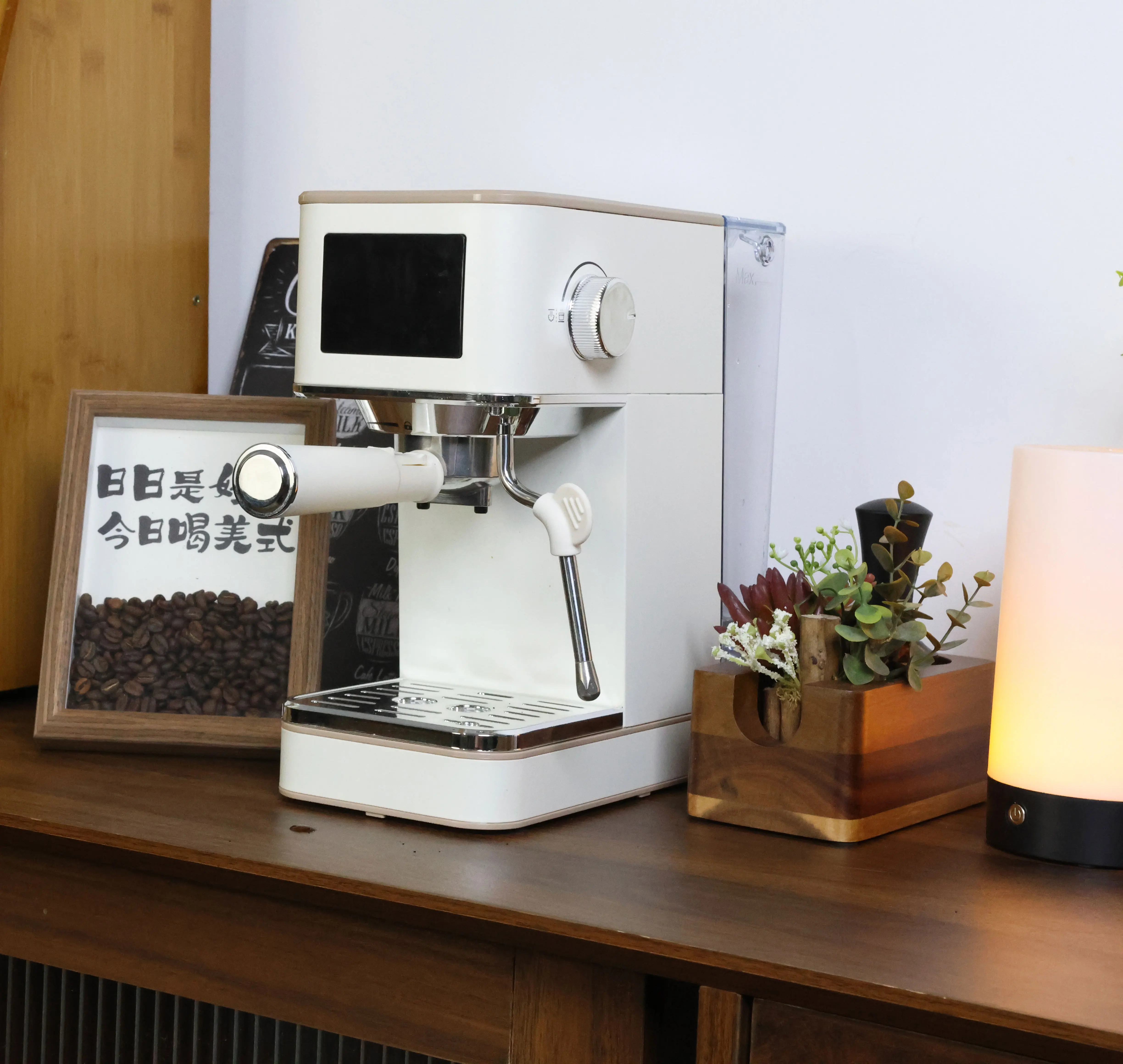 Semi-automatic household Italian American grinder integrated coffee machine Semiautomatic coffee machine