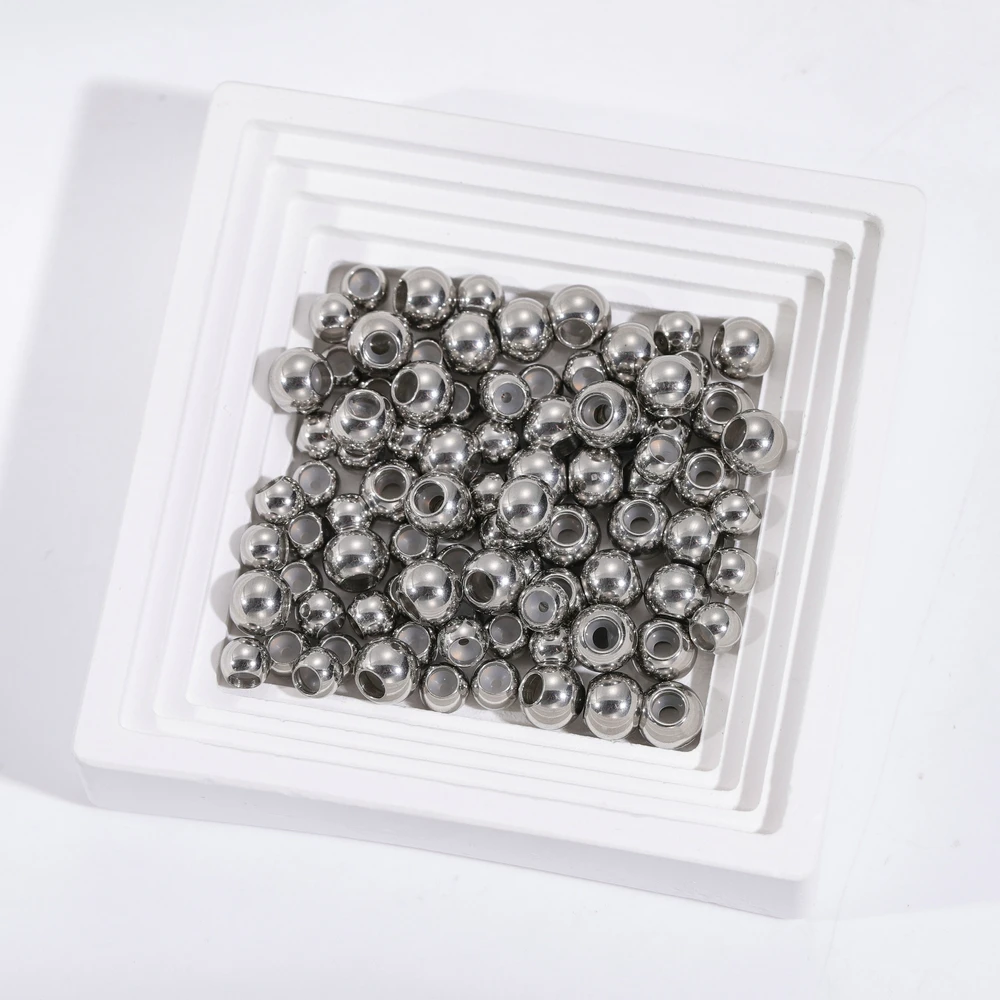 10pcs DIY Jewelry Beads Tiny Stainless Steel Silicone Rubber Spacer Stopper Bead for DIY Bracelet Bangle Making Jewelry Finding