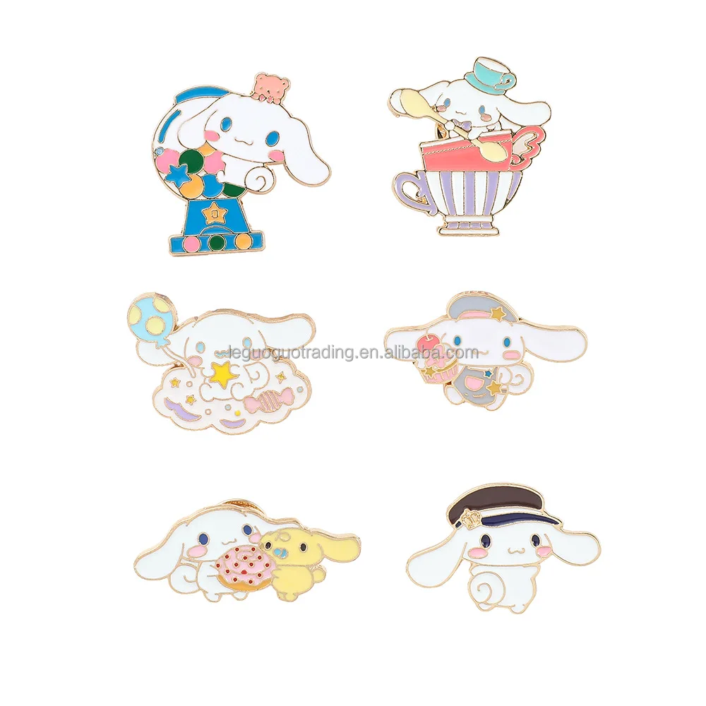 NEW sanrioes Cinnamoroll enamel pins cute anime Button brooch pins hard enamel shirt lapel pin brooches women men