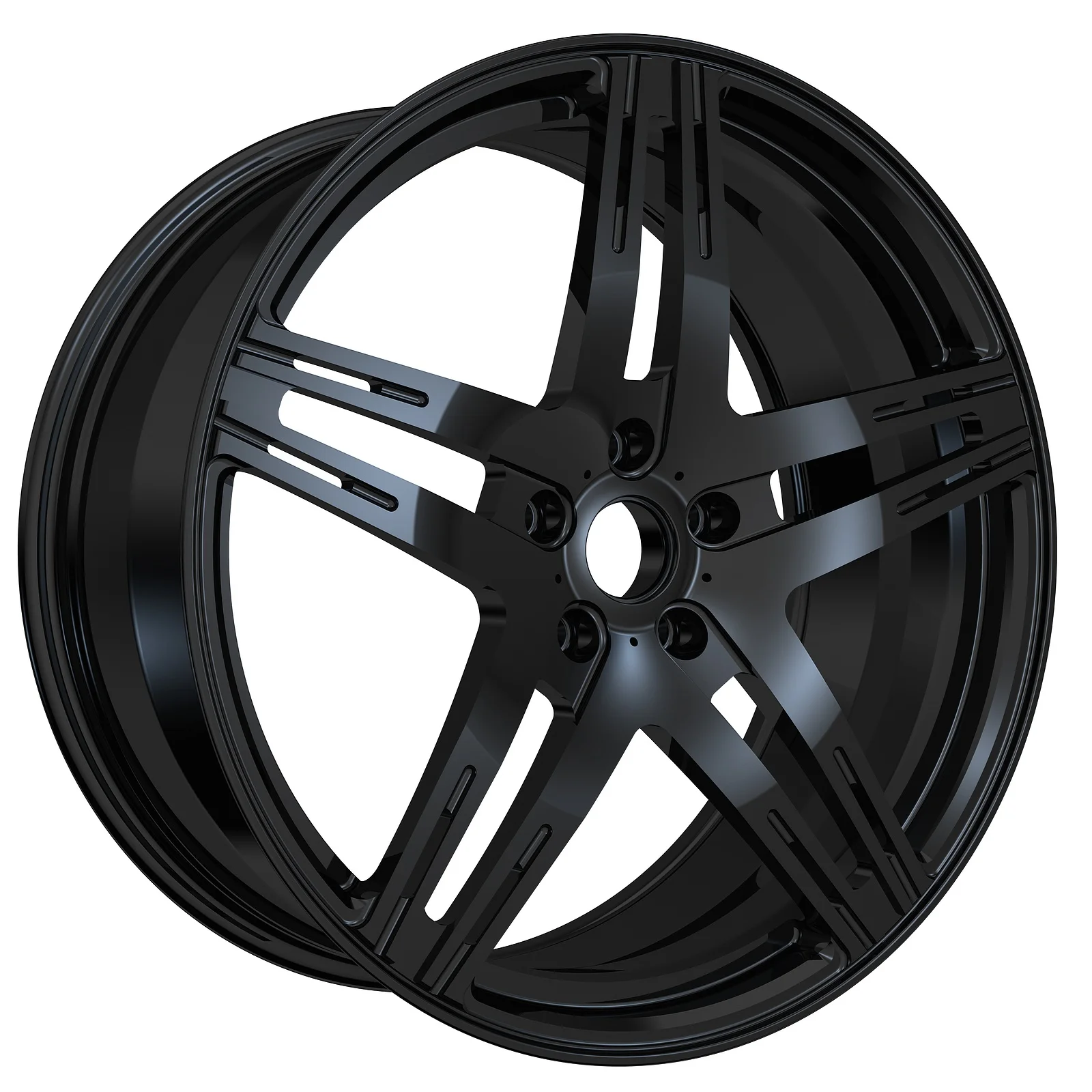 DHCEI China Factory Direct Selling Double 5Spokes 16 17 18 20 Inch Black Aluminum Alloy forging Car Wheels