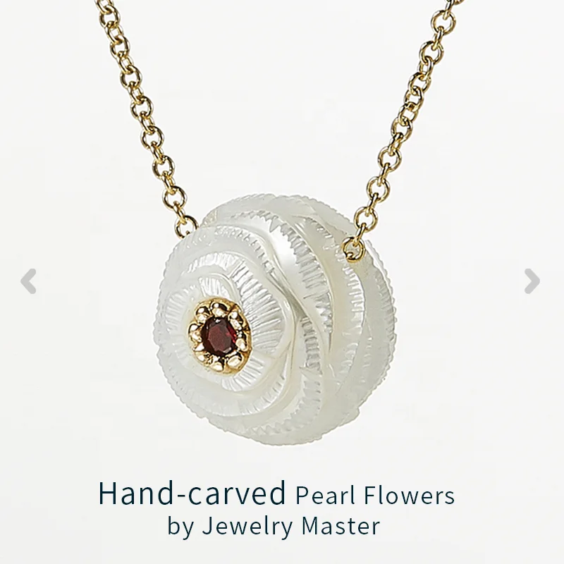 
hand-carved natural jewelry pearl pendant, pearl flower pendant Carnation, customized carving available 