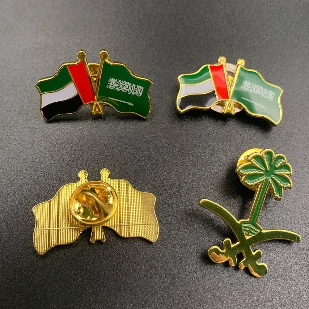 Hot sale flag label pin for Saudi Arabia