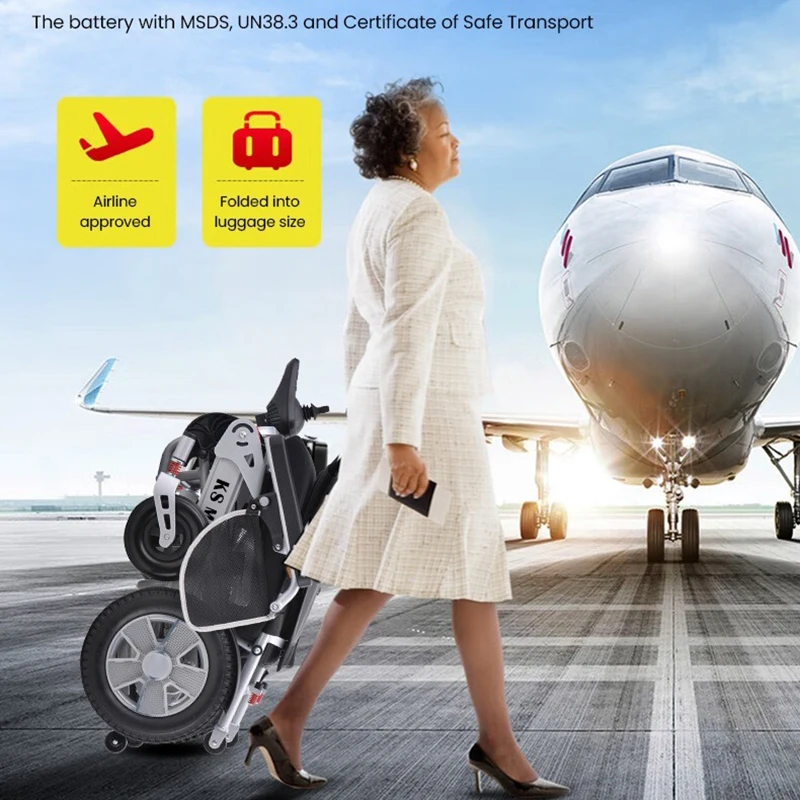 KSM-606 Ultra 500W Motor Exclusive Lightweight Foldable Electric Wheelchair Stronger Longer Range Super Horse Power Dual Motor