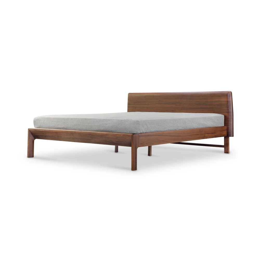 
Nordic Modern Style American Walnut Wooden Bed Queen Size For Furniture Bedroom 