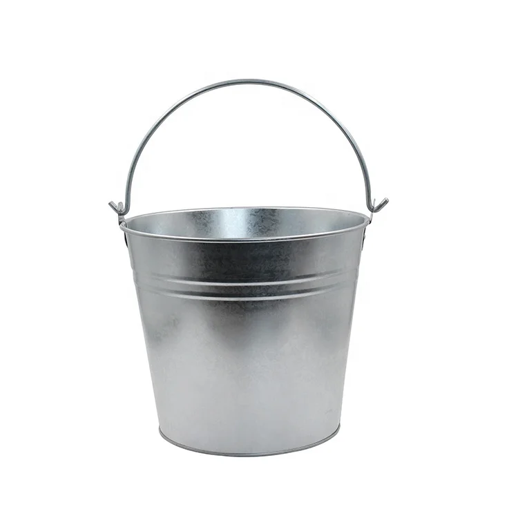 
Silver 3.2 Gallon Natural Galvanized Steel Pail with Handle 