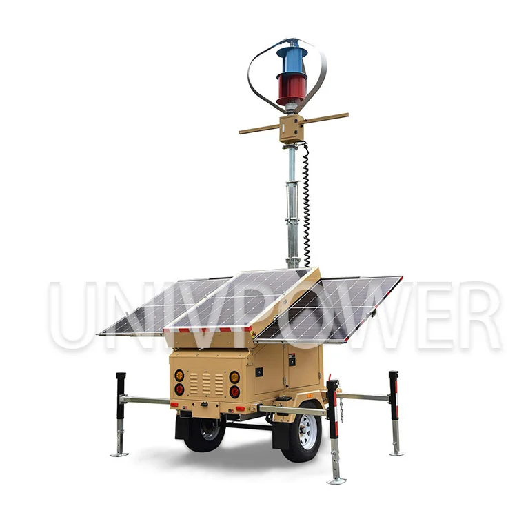 DC Powered White LED Mobile Solar Light Tower IP67 Rating for Garden Landscape Trailerable Surveillance
