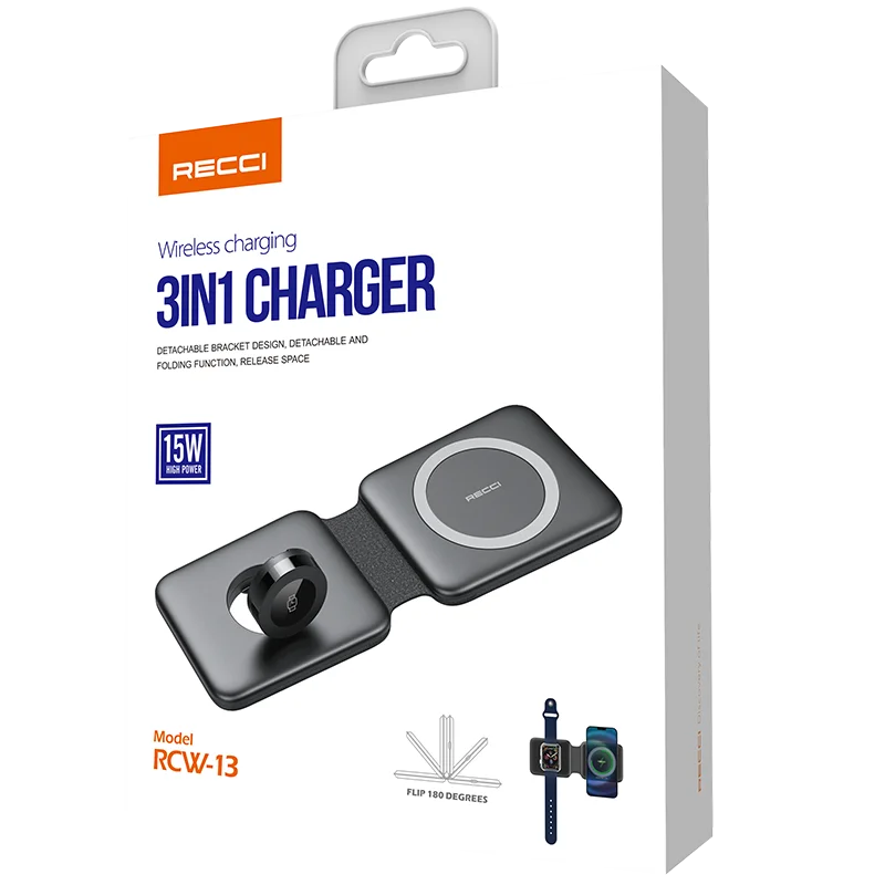 Mobile Phones Holder 2023 Wholesale Wireless Charger 3 in 1 Stand 15W Fast Wireless Charging Adapter for iphone 14 Charger