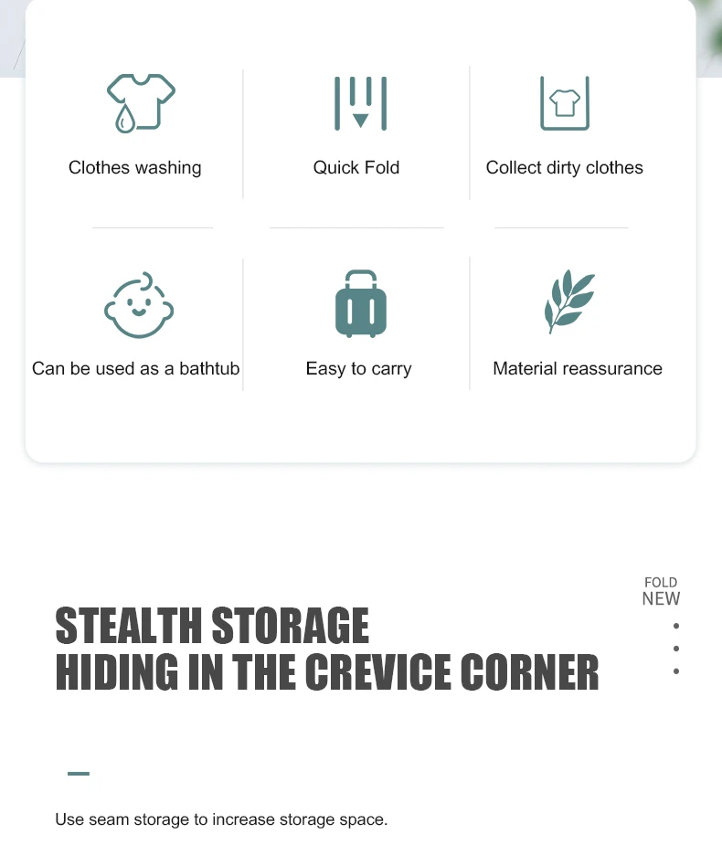 Space saving pop up small folding storage container plastic collapsible laundry basket foldable laundry basket with handle