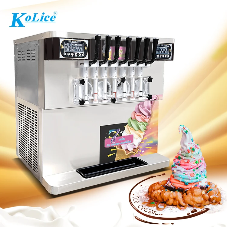 Kolice ETL CE table top 7 flavors frozen yogurt soft serve ice cream machine/ice cream making machine/ice cream maker