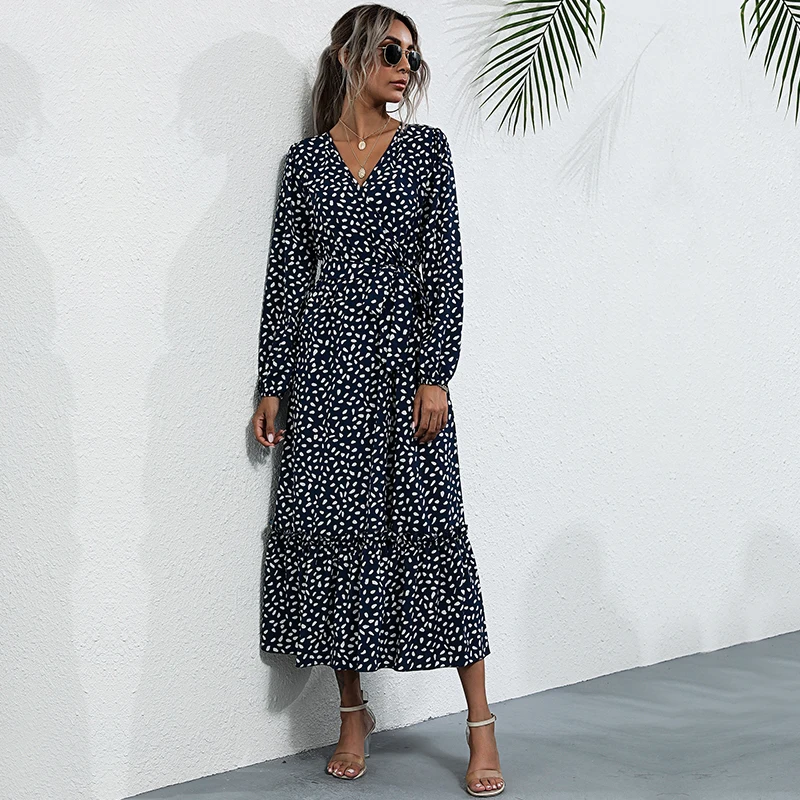 Vestidos Bulk Clothes New Arrival Dresses Women Classic Midi Dress Women Casual Dresses Women Printed