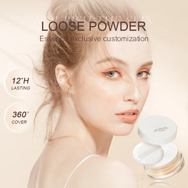 Esene  F-LP15 wholesale silky waterproof matte oil control vegan loose setting powder foundation face makeup