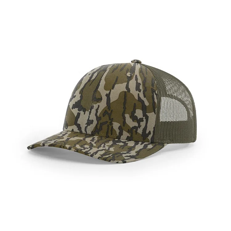 Wholesale high quality summer fashion in stock low MOQ unisex colorful 6 panel camouflage richardson 112 camo trucker hat
