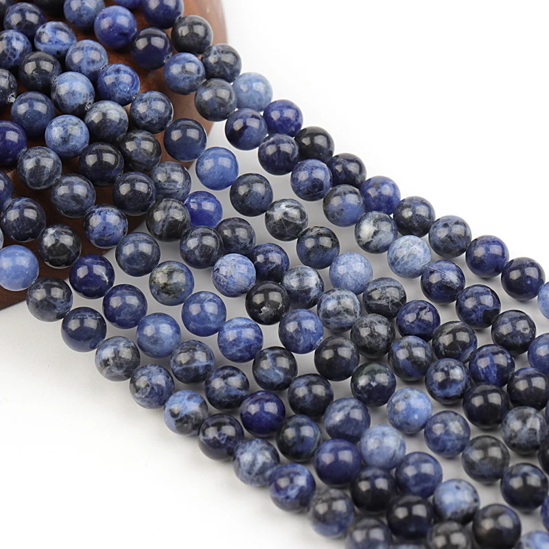 
Natural 6mm 8mm 10mm blue sodalite beads for jewelry making design fashion stone diy bracelet woman necklace 