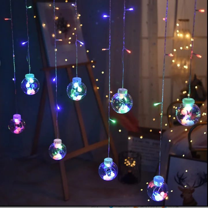 Fairy Garland LED Ball String Lights For Wedding Christmas Birthday Party Festival Decor LED Lights Decoration Curtain Lights