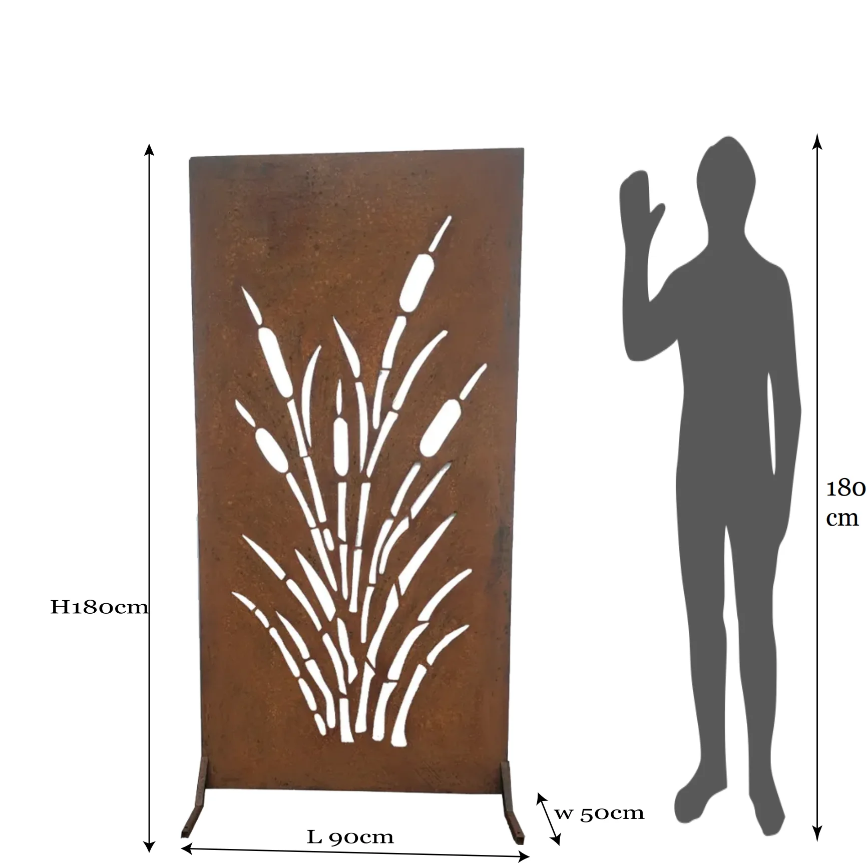 corten steel metal screen with rust color decorative laser cut seperate screen fence