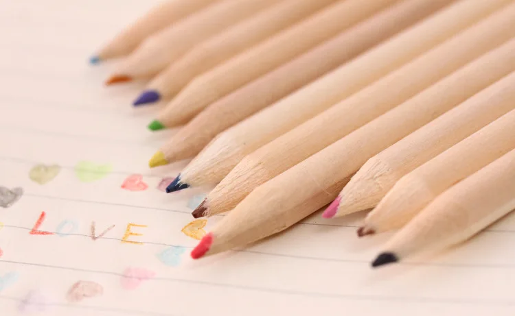 12 Colors Colored Pencil Natural Wood Professional Kids Color Drawing Pencils Sets for School Supplie Art Sets