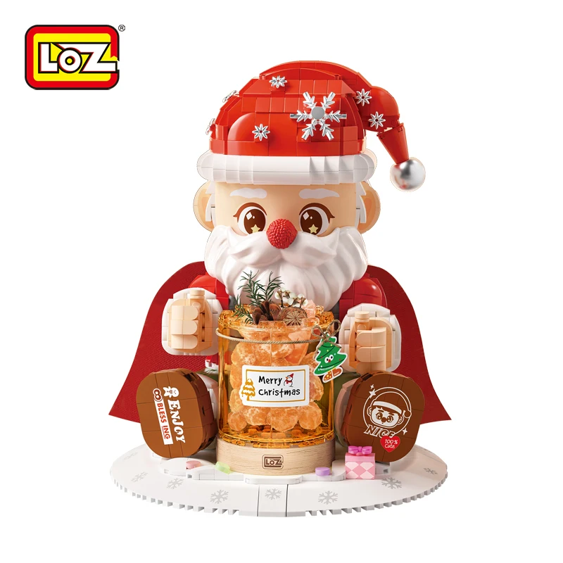 LOZ Santa Claus Aromatherapy Lighting Desktop Decoration Domestic Building Blocks Small Particle Assembly Gift Toy