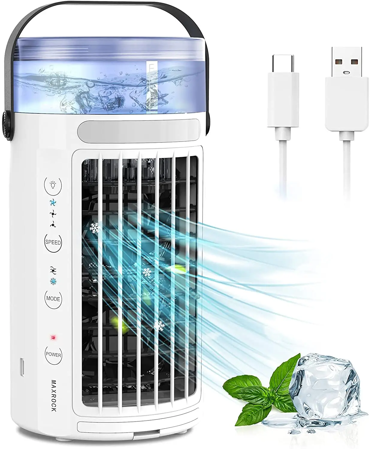 Cooling air fan blade tower water mist fans cooling adjustable speed portable no batteries tower cooling fan