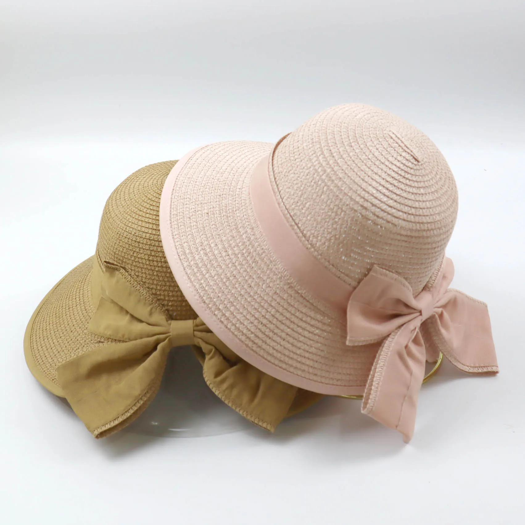 Creative Design Summer Beach Sun Shade Paper Straw Hats Girls Buy Straw Hat With Bow